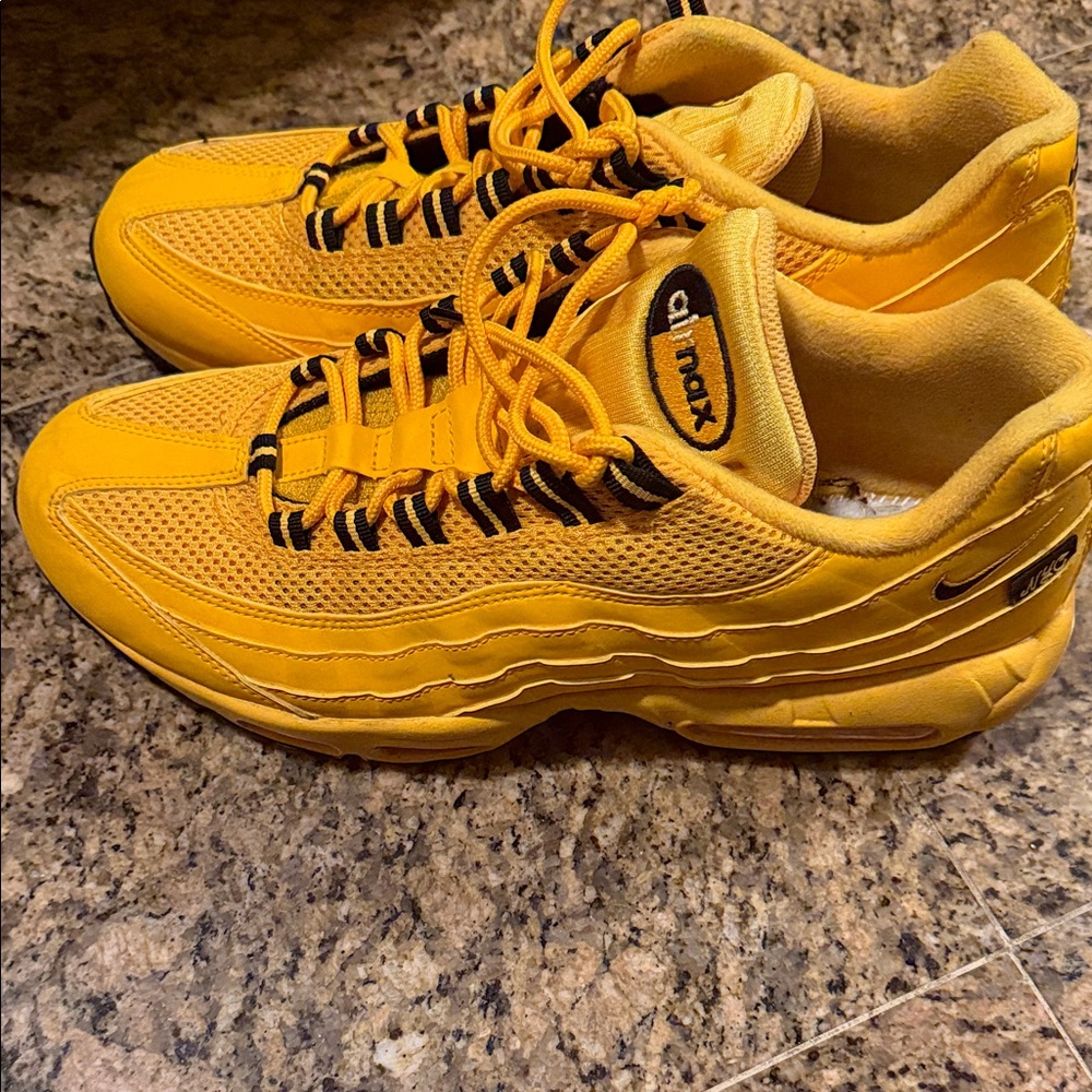 Nike Yellow Air Max 95 Sneakers with Black Accents